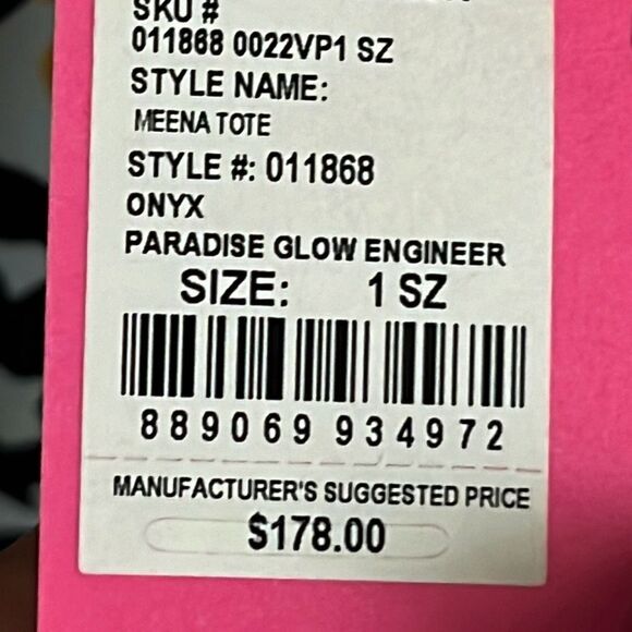 NWT: Lilly Pulitzer Meena Tote Onyx Paradise Glow Engineered Tote$178 - Picture 7 of 14